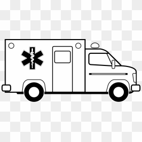 Emergency Vehicles Clipart Black And White - Ambulance Clipart Black And White, HD Png Download - ambulance van png