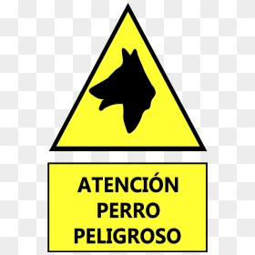 Caution Guard Dog Sign, HD Png Download - atencion png