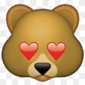 Emoji Teddybear Teddylove Heart Bear - Bear With Heart Eyes Emoji, HD Png Download - yellow heart emoji png