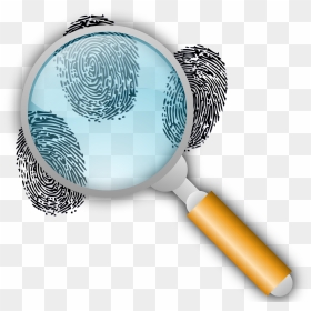Fingerprint Search With Slight Magnification Svg Clip - Magnifying Glass With Fingerprints, HD Png Download - magnifier png