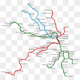 Stockholm Metro Map, HD Png Download - subway train png