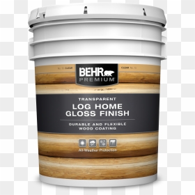 Behr Premium Transparent Log Home Gloss Finish 5 Gallon - Behr Pro Exterior Satin, HD Png Download - wood log png