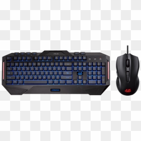 Cerberus Combo, Red/blue Led, 2500 Dpi, Wired Usb, - Asus Cerberus Keyboard Blue, HD Png Download - gaming keyboard png