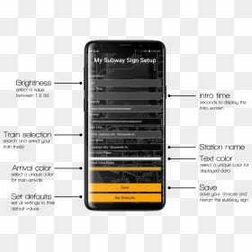 Galaxy9 Mockup 2 - Iphone, HD Png Download - subway train png