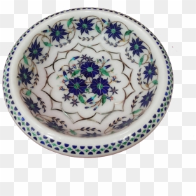 Marble Inlay Fruit Bowl - Blue And White Porcelain, HD Png Download - fruit bowl png