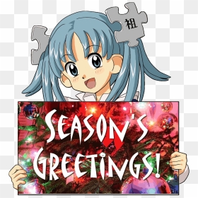 Wikipe-tan Holding Sign Season"s Greetings - Wikipe Tan, HD Png Download - seasons greetings png