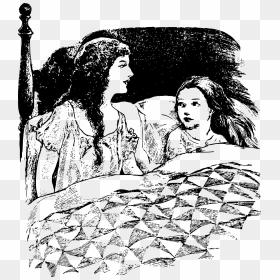 Two Sisters In Bed Clip Arts - Two Woman In A Bed Drawing, HD Png Download - sisters png