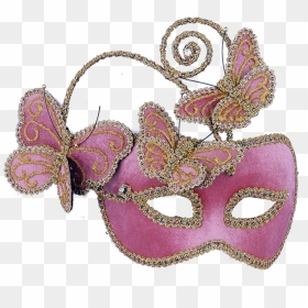 Pink Butterfly Masquerade Mask, HD Png Download - carnaval png