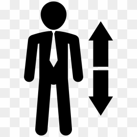 Man Standing With Ascendant And Descendant Arrows Couple - Icon, HD Png Download - guy standing png