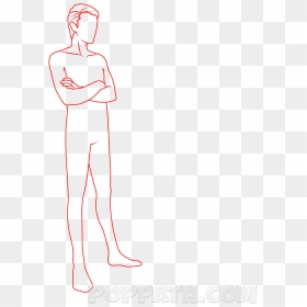 How To Draw Male Clothing Style Pop Path - Cartoon, HD Png Download - guy standing png