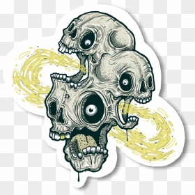 Sticker Bomb Skull On Behance - Illustration, HD Png Download - spirit bomb png