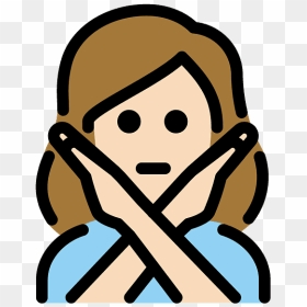 Woman Gesturing No Emoji Clipart - Casal Emoticon, HD Png Download - vhv