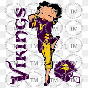 Image Of Betty Boop Vikings Svg File - High Resolution Minnesota Vikings Clipart, HD Png Download - minnesota vikings png