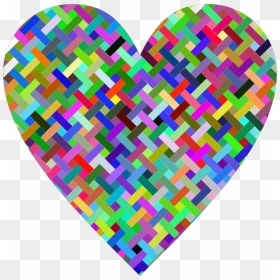 Colorful Heart Lattice Weave Clip Arts - Colourful Heart Png Transparwnt, Transparent Png - weave png
