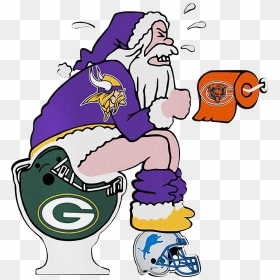 Santa Minnesota Vikings On Green Bay Packers And Detroit - Clip Art Chicago Bears, HD Png Download - minnesota vikings png