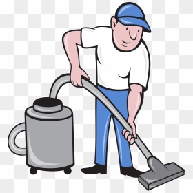 Vacuum Transparent Janitor - Vacuum Cleaning Cartoon, HD Png Download - janitor png