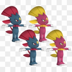 Shiny Weavile Male And Female, HD Png Download - weavile png