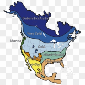 North America Climate Map All About Zones Com - Climate Map Of North America, HD Png Download - america map png