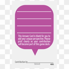 Wgl Blankanswer4001 - Parallel, HD Png Download - blank card png