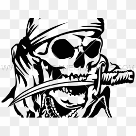 Drawn Pirate Knife - Transparent Background Pirate Skull Png, Png Download - pirates of the caribbean logo png