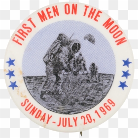 First Men On The Moon July 20, 1969 Event Button Museum - Cross-stitch, HD Png Download - moon man png