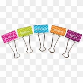 Tcr20668 Chevron Days Of The Week Large Binder Clips - Large Binder Clips Teacher Created Resources, HD Png Download - binder png