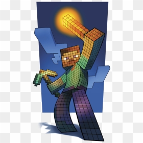 Cartoon, HD Png Download - minecraft torch png
