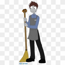 Library Of School Janitor Vector Black And White Library - Rebornica Fnaf Chris The Janitor, HD Png Download - janitor png