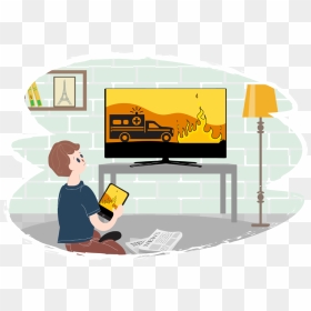 Watching News On Tv Clipart, HD Png Download - scared kid png