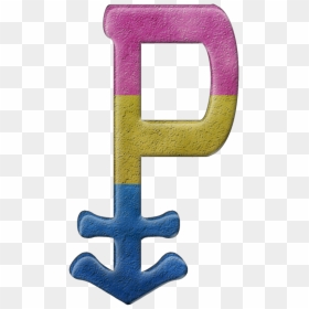Pansexual Pride “p” Symbol In Matching Pride Flag Colors - Lgbt P Symbol, HD Png Download - pride flag png