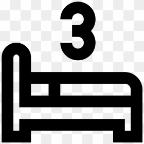 Three Beds Icon - 3 Beds Symbol, HD Png Download - bed icon png