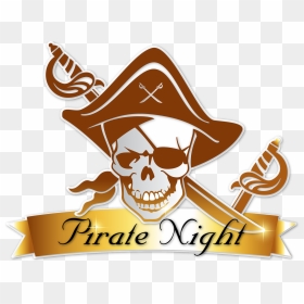 Cool Pirate Skull Vector, HD Png Download - pirates of the caribbean logo png