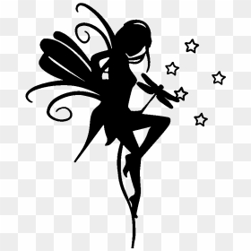 Fairy Godmother Decal Sticker Flight - Fairy Black And White, HD Png Download - flying fairy png