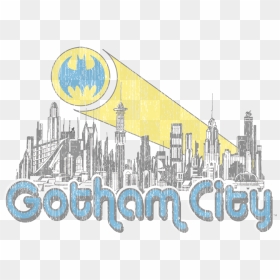 Easy Gotham City Drawing, HD Png Download - gotham city png