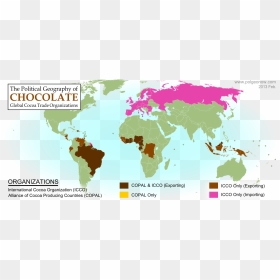 World Map Of Fair Trade Cocoa Production, HD Png Download - blank world map png