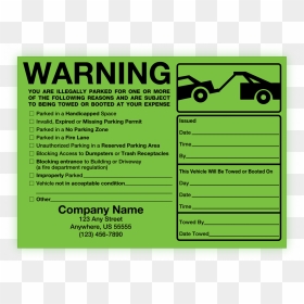 Tow Away Zone, HD Png Download - blank label png