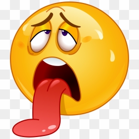 Tounge Out Tired Emoji Decal - Thirsty Emoji, HD Png Download - tired emoji png