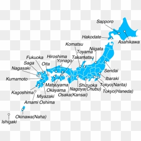 Japan Hiroshima And Fukuoka, HD Png Download - japan map png
