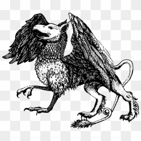 Picture - Black And White Mythical Creature Picture Griffon, HD Png Download - grover png