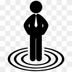 Businessman Standing On Business Target Concentric - Imagenes Png De Jefe, Transparent Png - concentric circles png