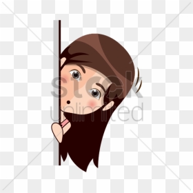 Thumb Image - Girl Peeking Cartoon, HD Png Download - peeking png