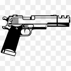 Handgun Clipart Black And White, HD Png Download - gun vector png