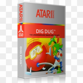 Dig Dug Atari 2600 Game Cover To Fit A Ugc Style Replacement - Atari 5200 Blue Print, HD Png Download - dig dug png