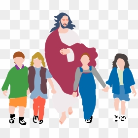 Walking With Jesus Clipart - Kids Walking With Jesus, HD Png Download - walk png
