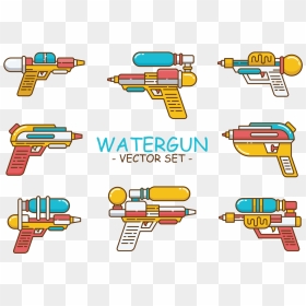 Watergun Icons Vector, HD Png Download - gun vector png