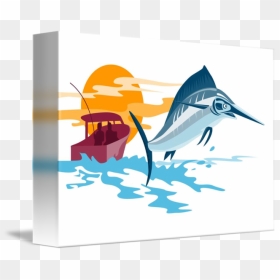 Fish Retro By Aloysius Patrimonio Clipart , Png Download - Swordfish, Transparent Png - swordfish png