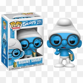 Brainy Smurf Pop Vinyl Figure - Funko Pop Smurfs, HD Png Download - smurfs png