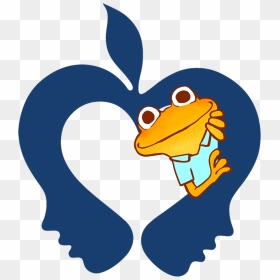 District 54 Apple Logo With Frog Peeking Through - School District 54 Logo, HD Png Download - peeking png