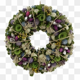 Egg & Floral Wreath With Rope - Wreath, HD Png Download - laurel wreath vector png