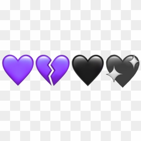 Purple Hearts Heart Broken Heartbroken Aesthetic Aesthetics - Purple Broken Heart Emoji, HD Png Download - purple hearts png